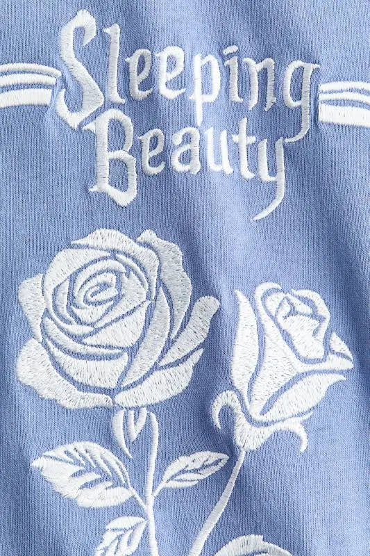 Women’s Oversized Blue Graphic T-Shirt – Sleeping Beauty Print Cotton Tee