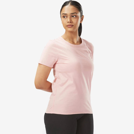 Women’s Solid Peach Cotton T-Shirt – Soft, Comfortable & Stylish