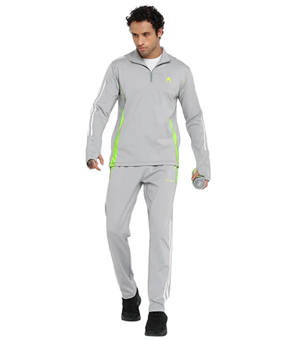 Men’s Grey Sports Tracksuit – Full Sleeve Athletic Activewear Set