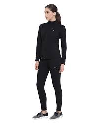 Women’s Black Sports Tracksuit – Full Sleeve Athletic Activewear Set