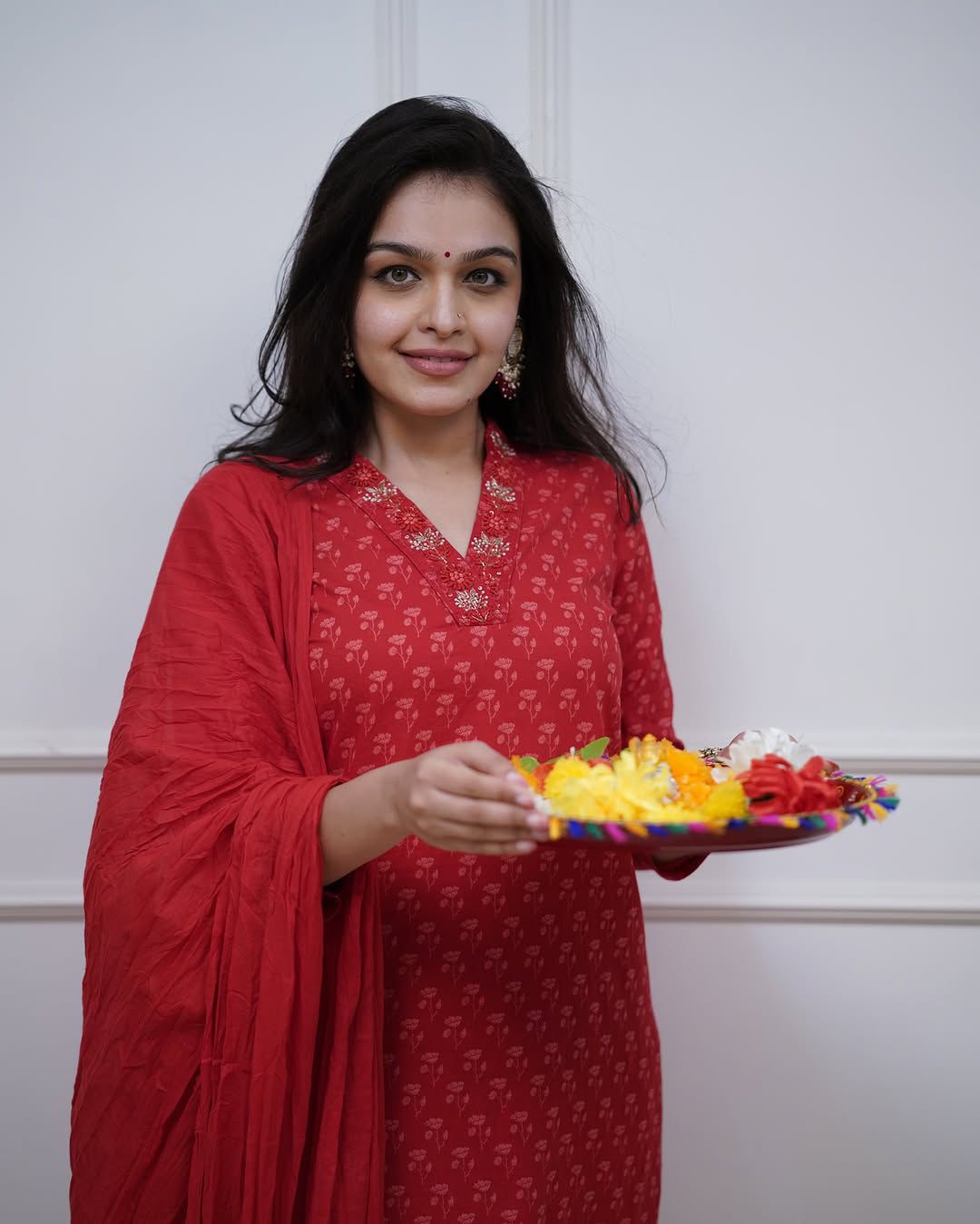 Brick Red Cotton Suit Set for Women with Dupatta – Printed Ethnic Wear